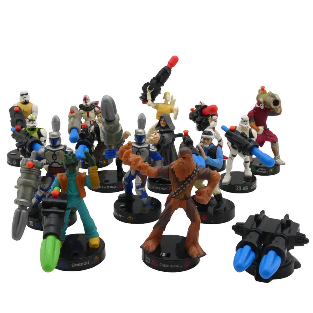 Lot of 15 Collectible Star Wars Attacktix Battle Figure Combat Game Toys